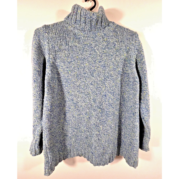 Fisherman Out of Ireland Sweater Womens XXL 2X Blue Heavy Knit Thick Turtleneck - Picture 1 of 8